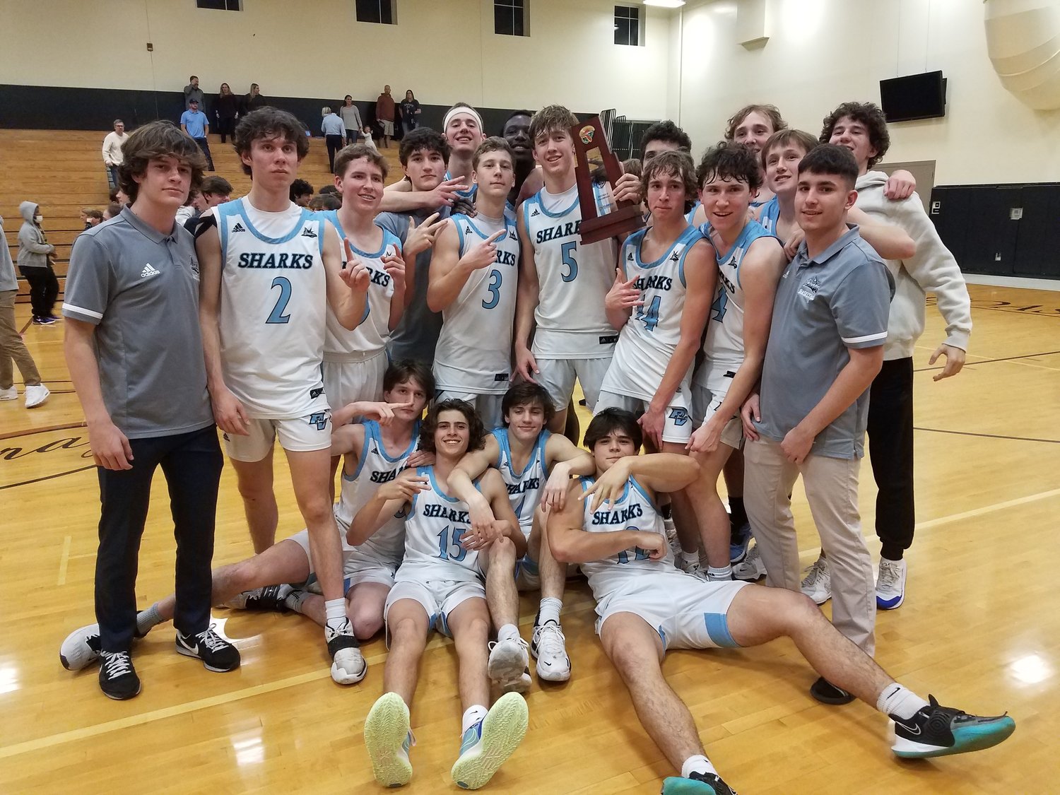 The Sharks defeated the Senators 41-37 in overtime to secure the district title Feb. 11.